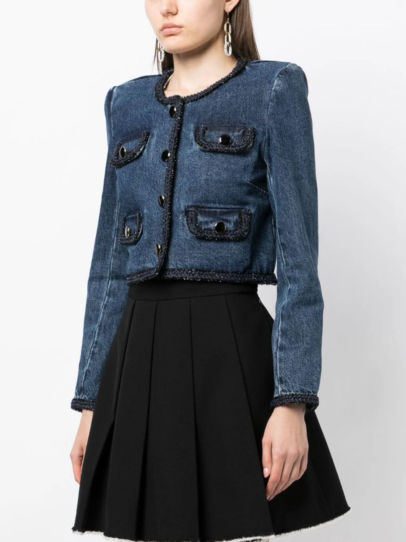 Braid Detail Denim Jacket