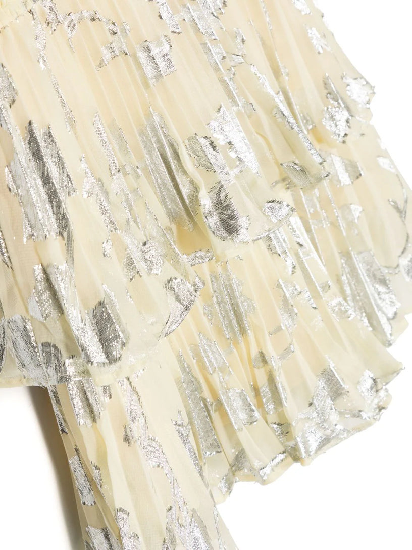 Yellow Metallic Jacquard Tiered Dress SELF PORTRAIT Kids Giallo | Grifo210 Yellow Metallic Jacquard Tiered Dress SELF PORTRAIT Kids Giallo | Grifo210