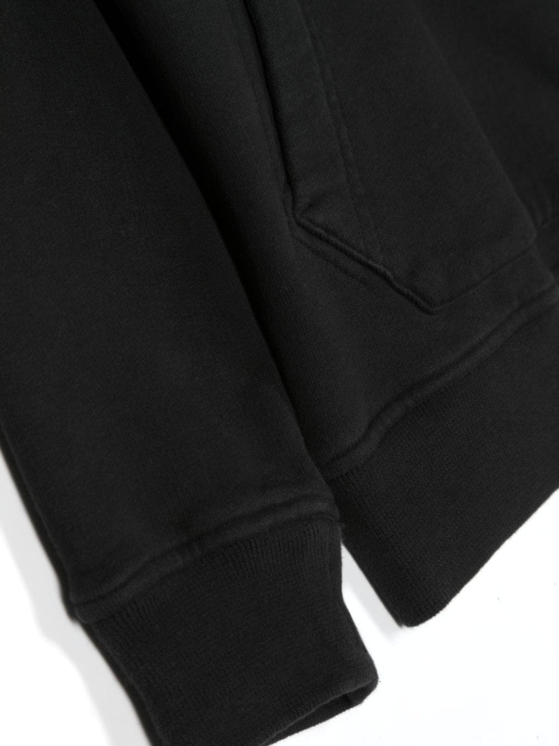 Compass-patch cotton hoodie