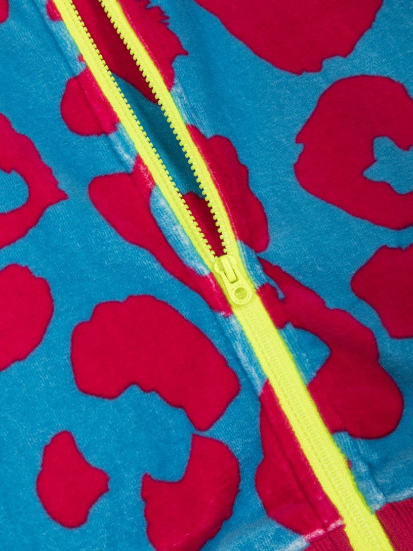 Logo-print velvet jacket