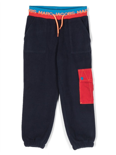 Logo-waistband fleece trousers