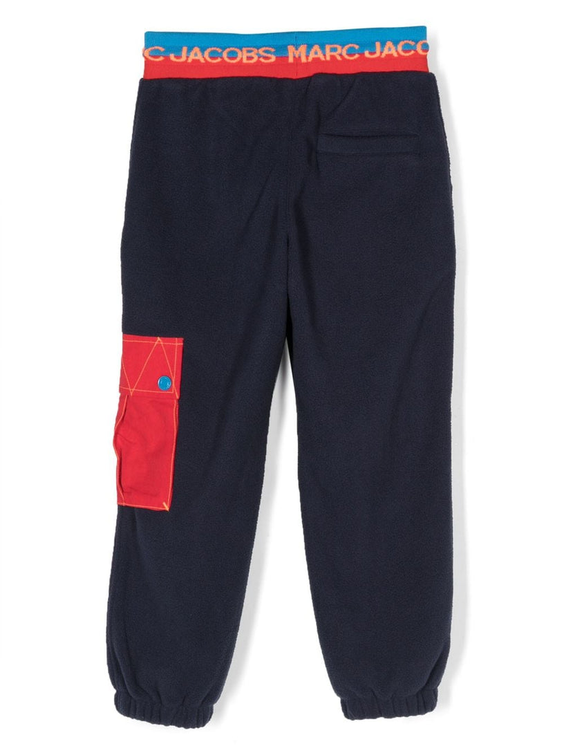 Logo-waistband fleece trousers