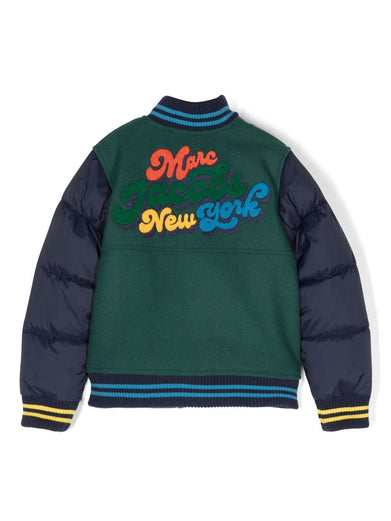 Patch-detailed bomber jacket