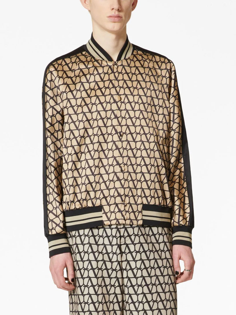 Bomber jacket with all-over Toile Iconographe print