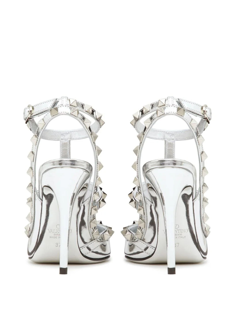 Rockstud mirror-effect pumps