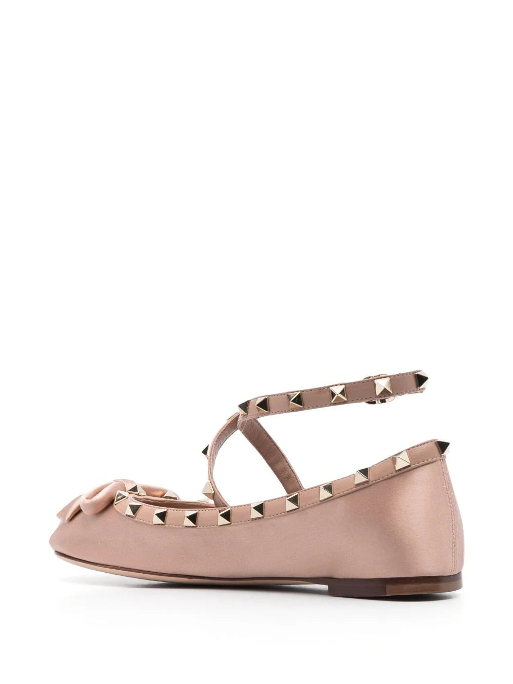 Rockstud satin ballerina