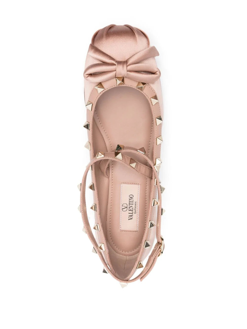 Rockstud satin ballerina