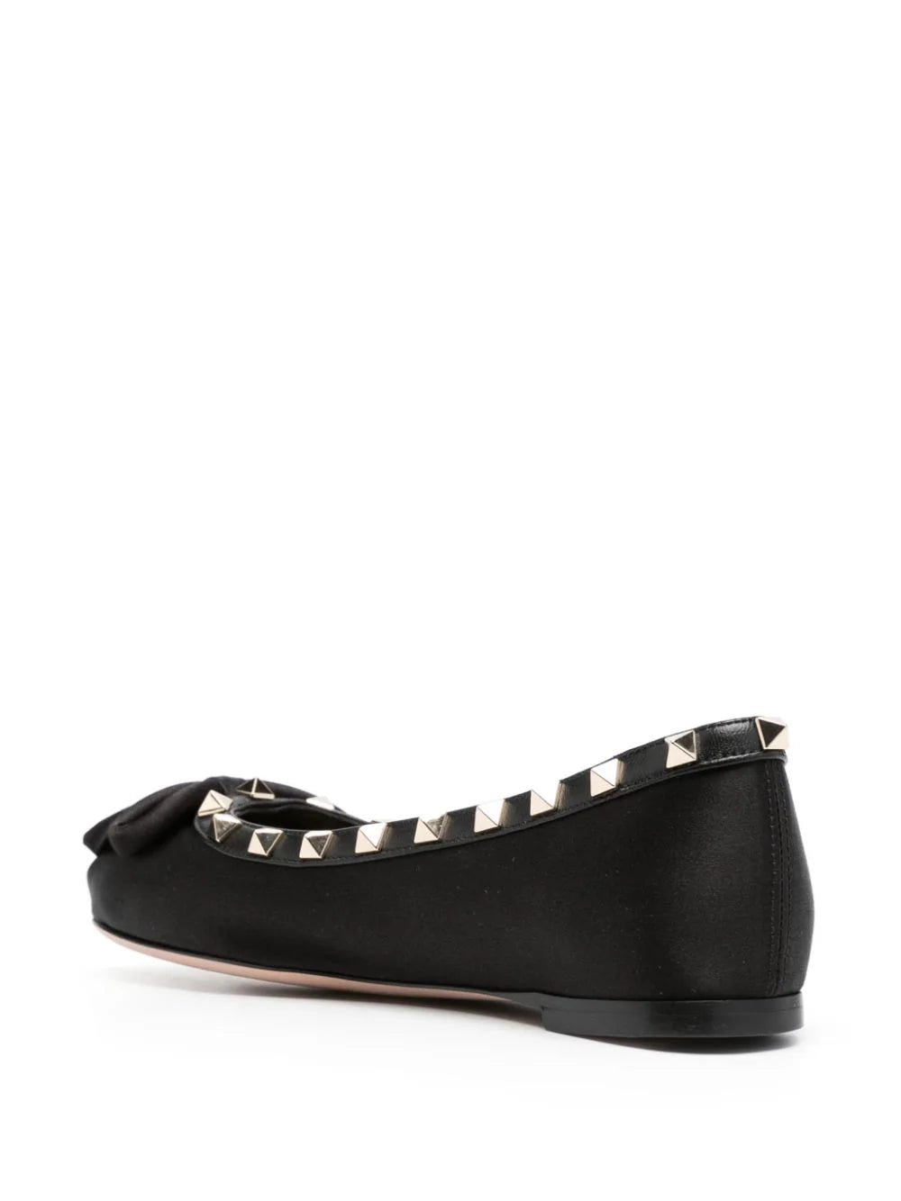 Rockstud satin ballerina