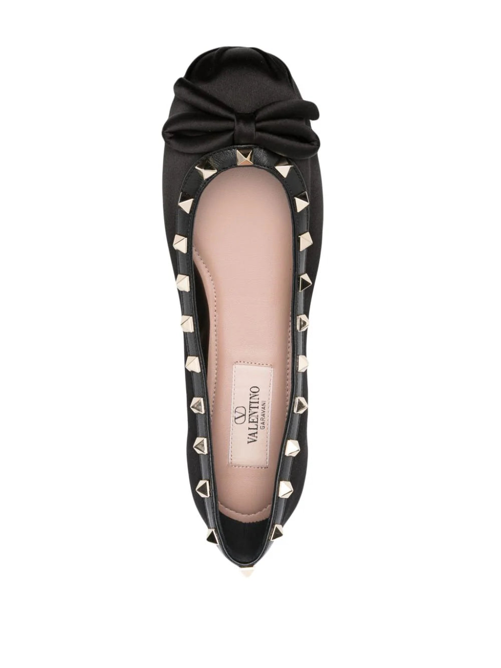 Rockstud satin ballerina