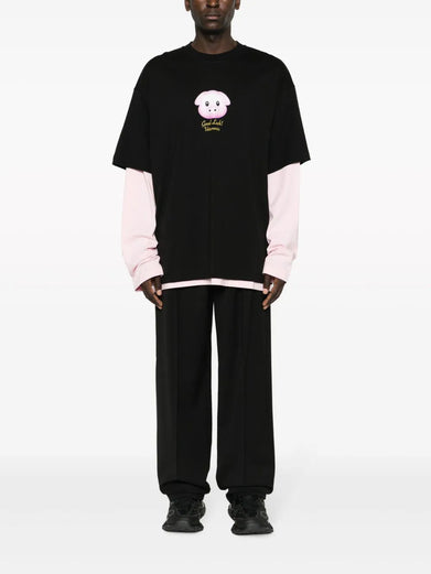 Lucky pig layered t-shirt