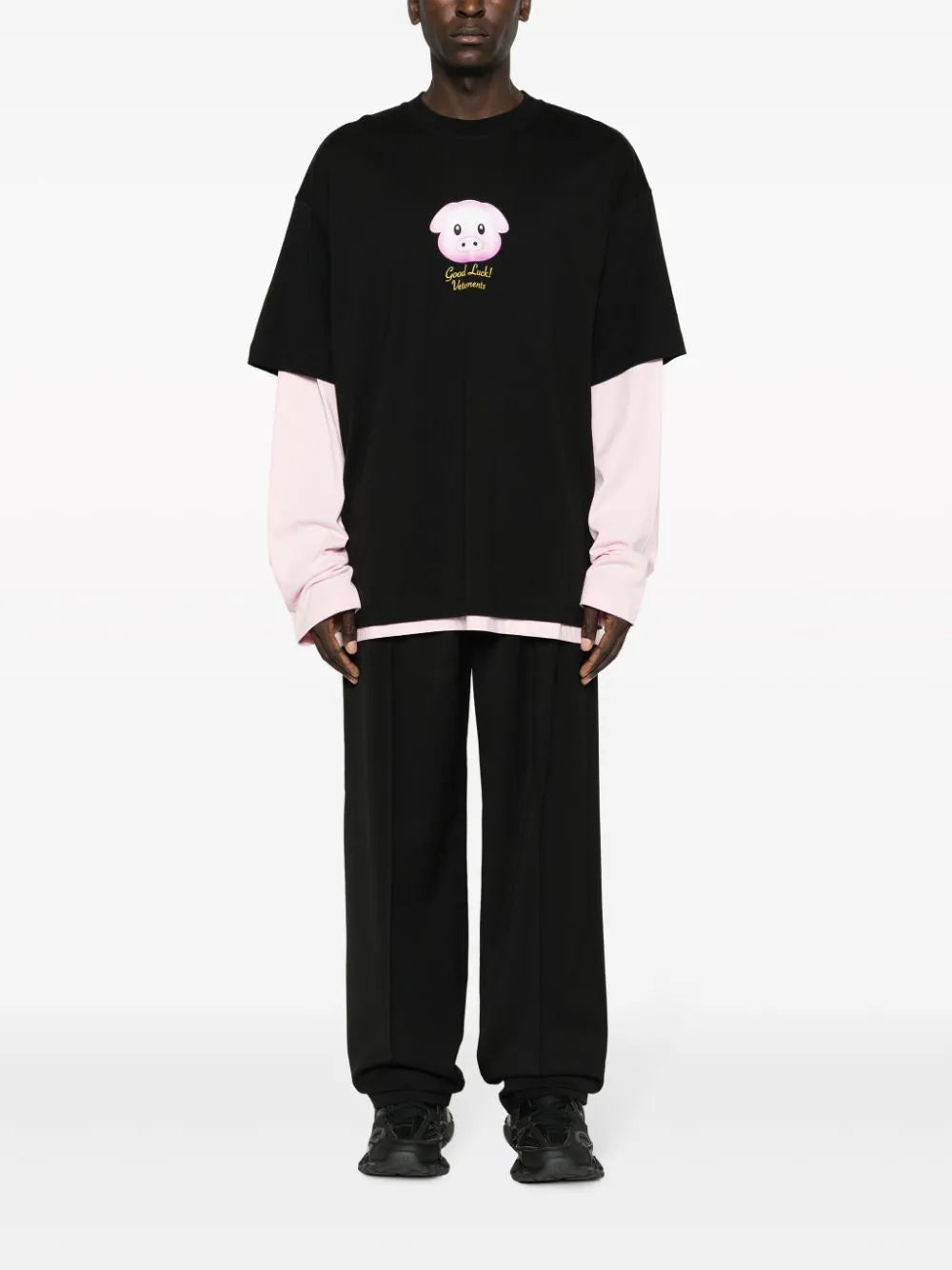 Lucky pig layered t-shirt