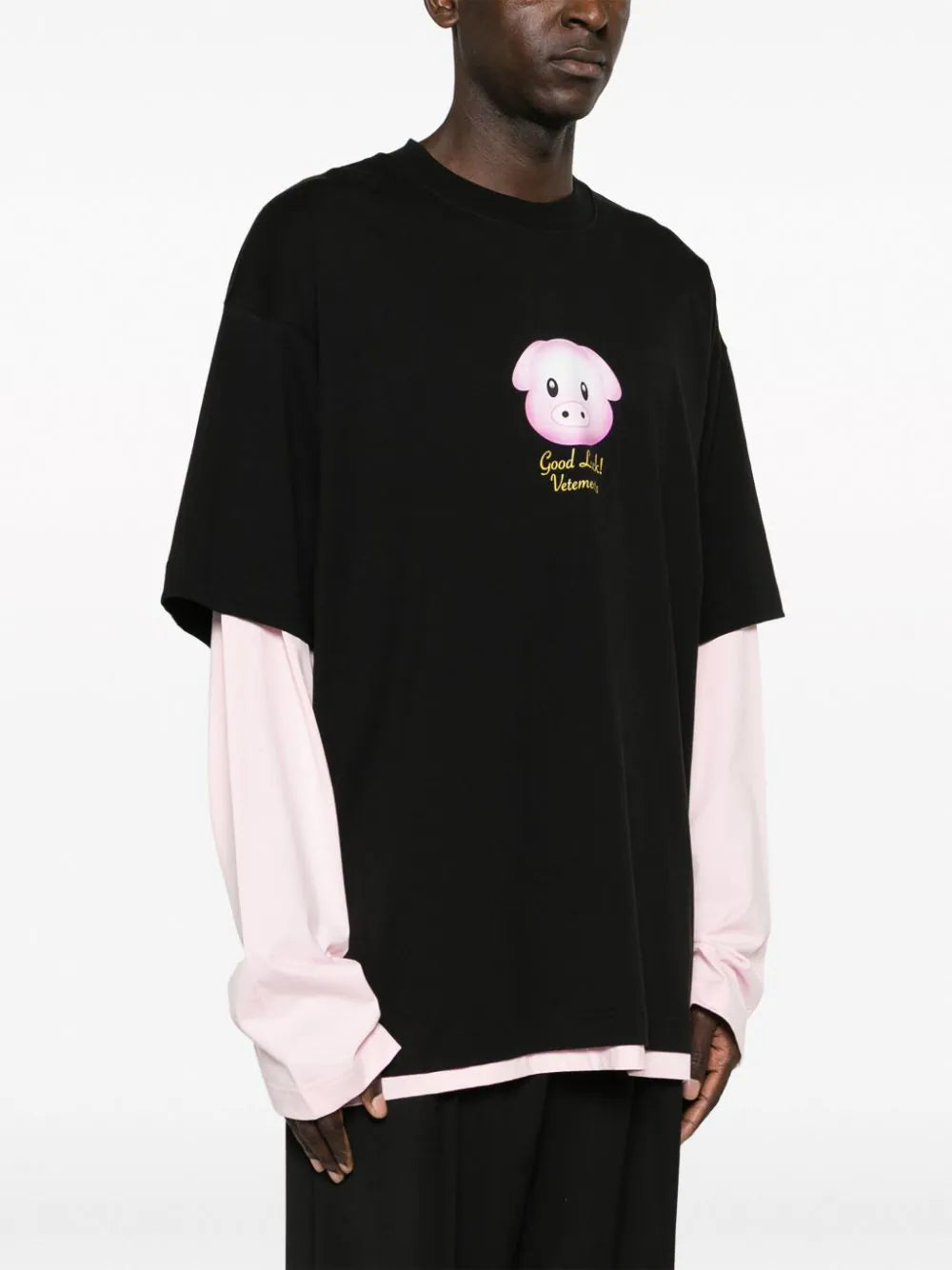 Lucky pig layered t-shirt