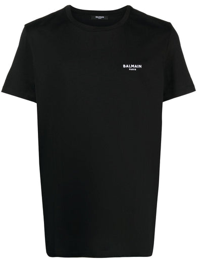 Balmain Paris flocked short-sleeved T-shirt