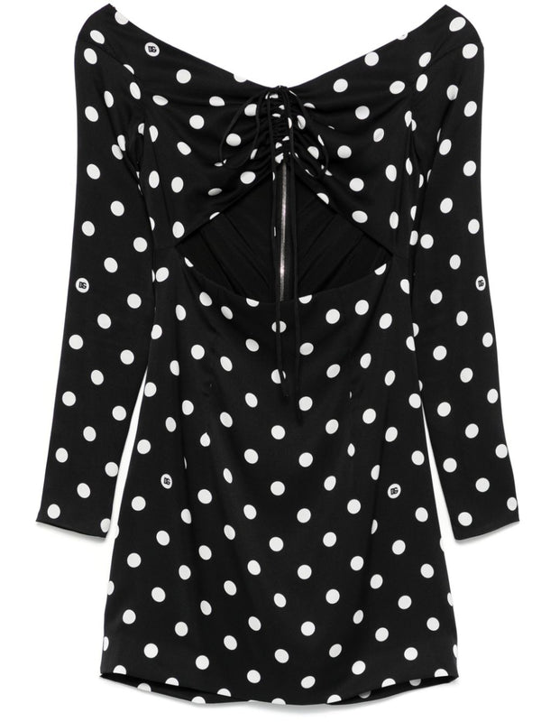 Short dress with polka-dot print Dolce & Gabbana Nero