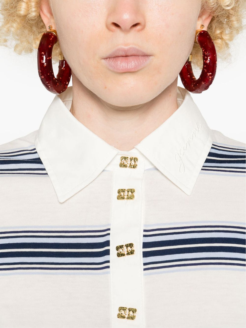 Striped Long Sleeve Polo Shirt