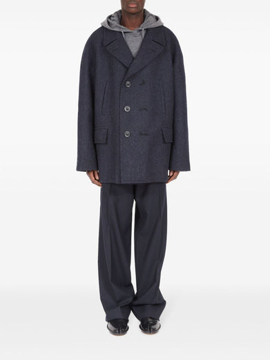 Double-breasted wool coat