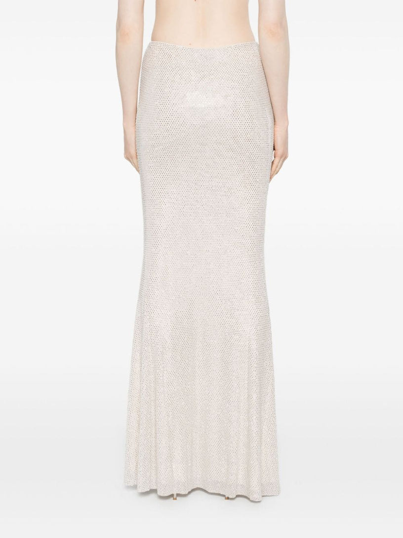 Rhinestone mesh maxi skirt