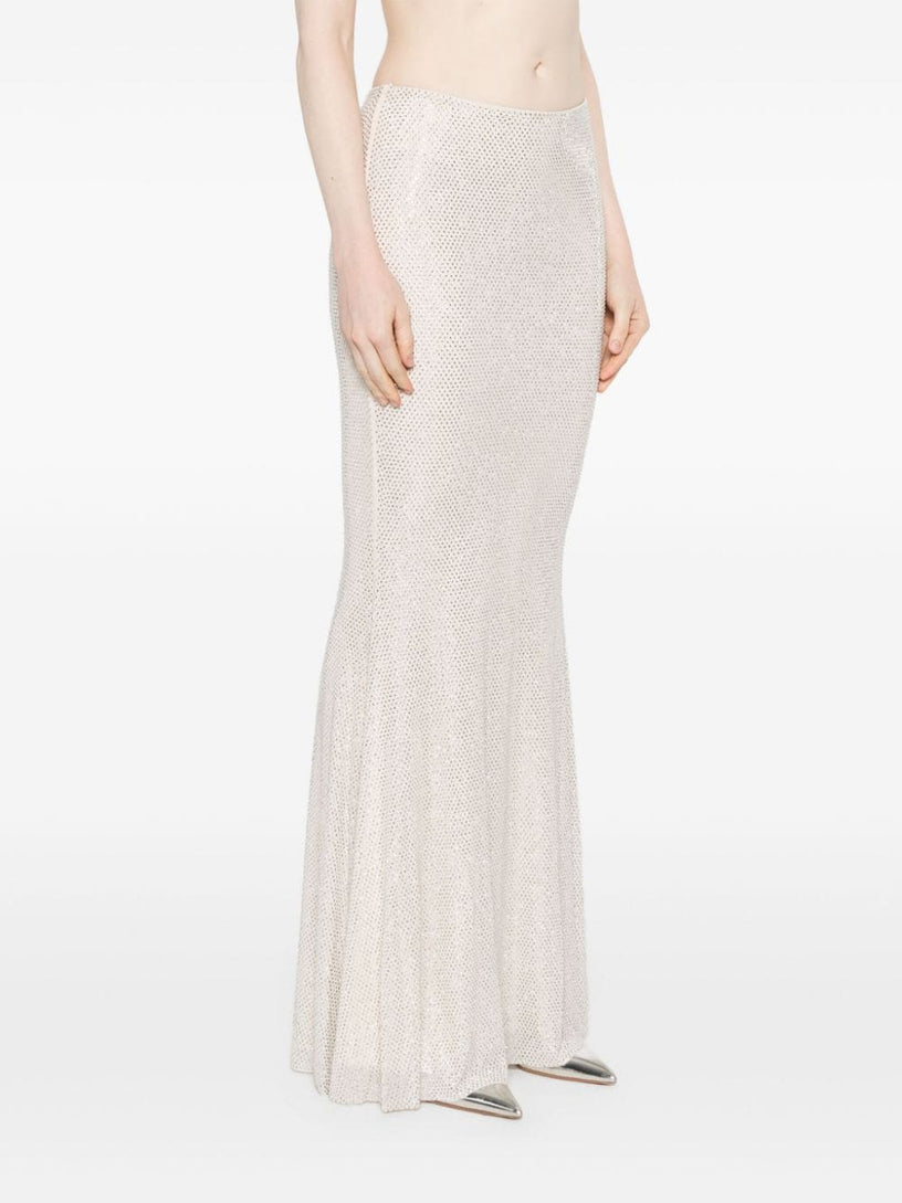 Rhinestone mesh maxi skirt