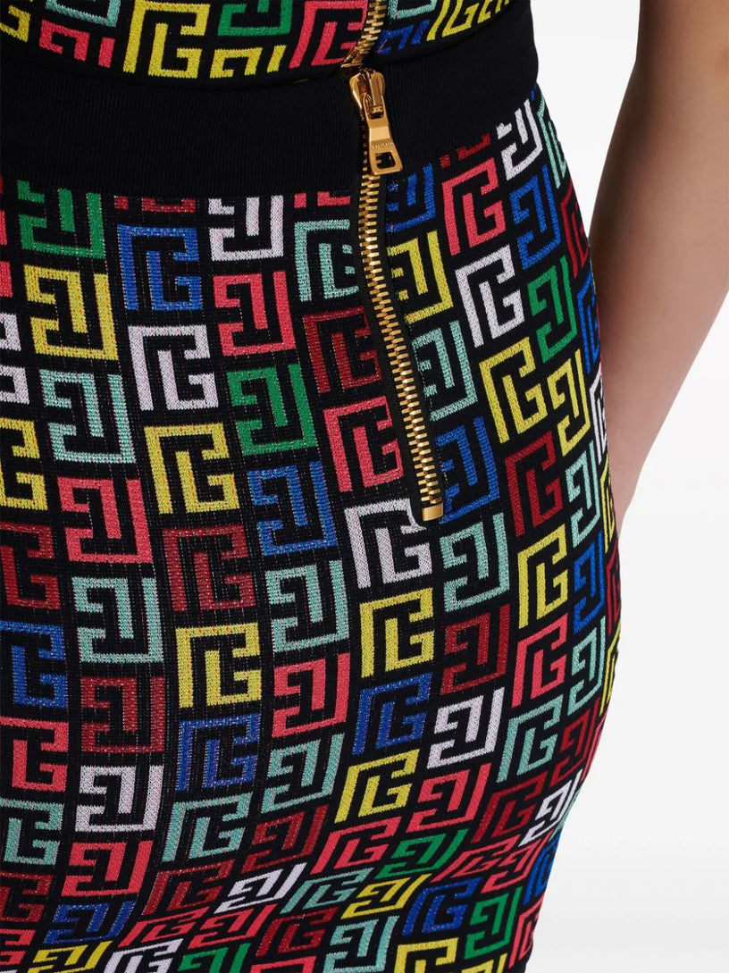 Skirt in multicoloured Pop monogram knit