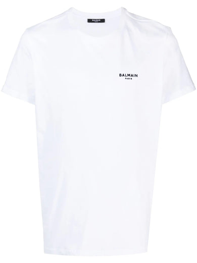 Balmain Paris flocked short-sleeved T-shirt