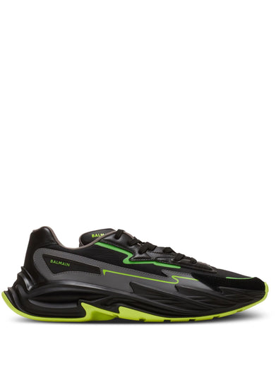 Run-row sneakers in leather and nylon