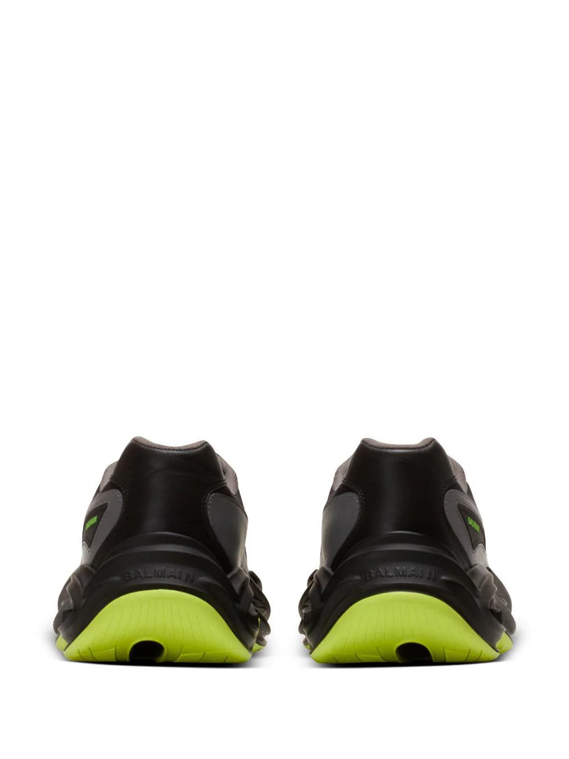Run-row sneakers in leather and nylon