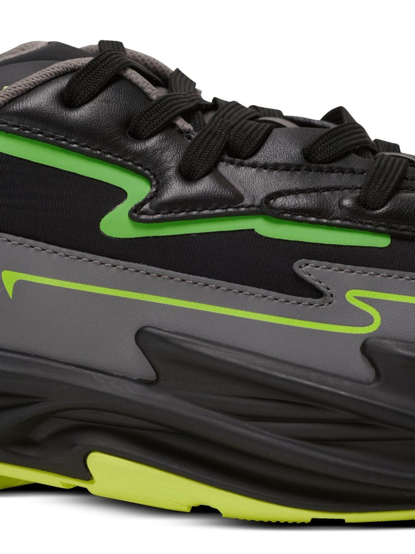 Run-row sneakers in leather and nylon