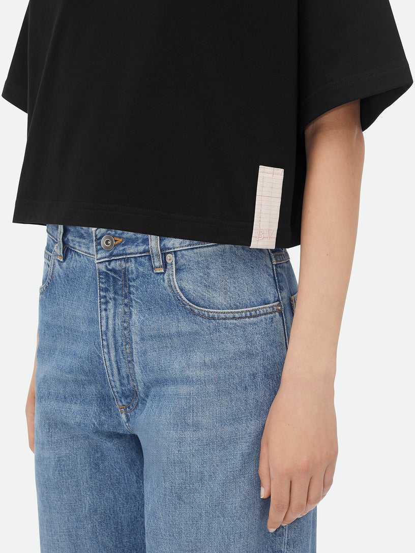 Pima Cotton Jersey Crop T-Shirt