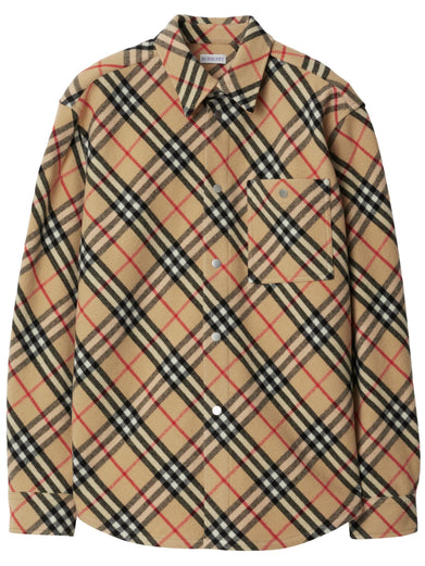 Check wool shirt