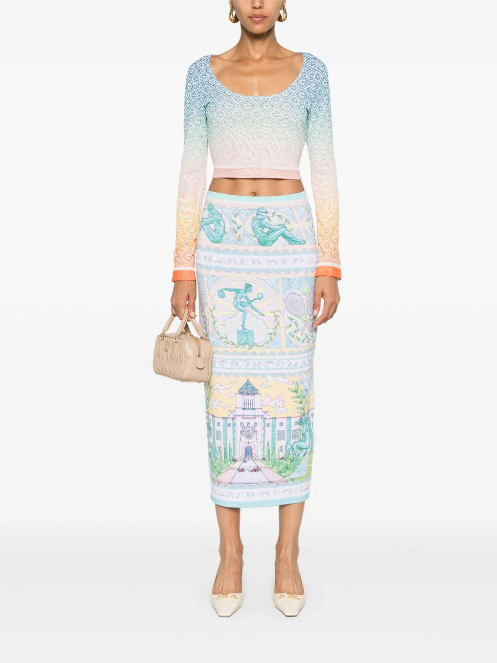 Vase midi pencil skirt