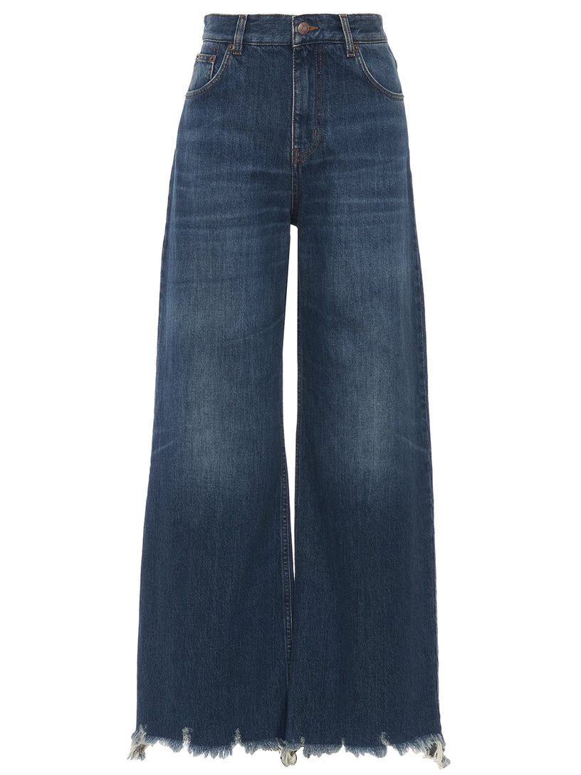 Cropped wide-leg jeans
