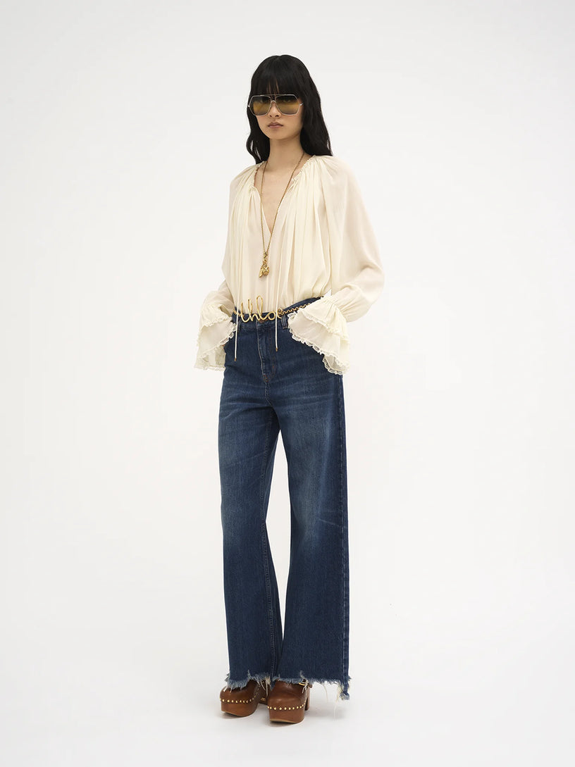Cropped wide-leg jeans