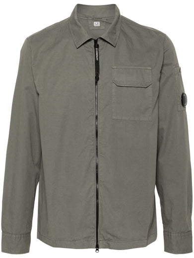 Organic Gabardine Zipped Overshirt
