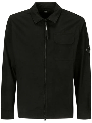 Organic Gabardine Zipped Overshirt