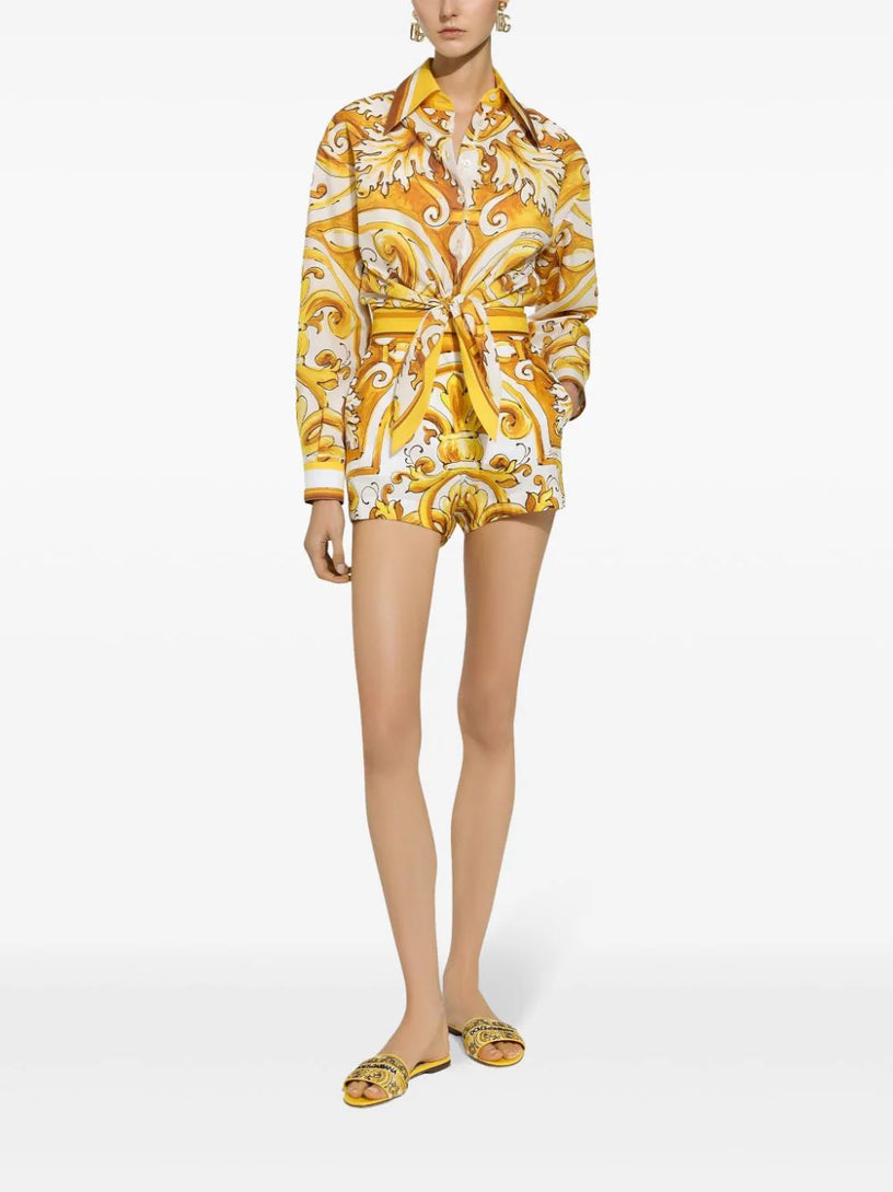Shirt with majolica print