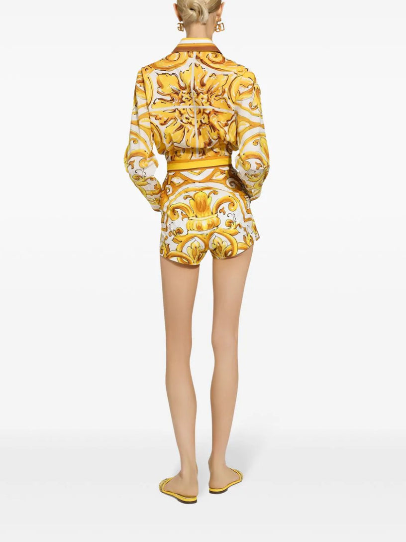 Shirt with majolica print