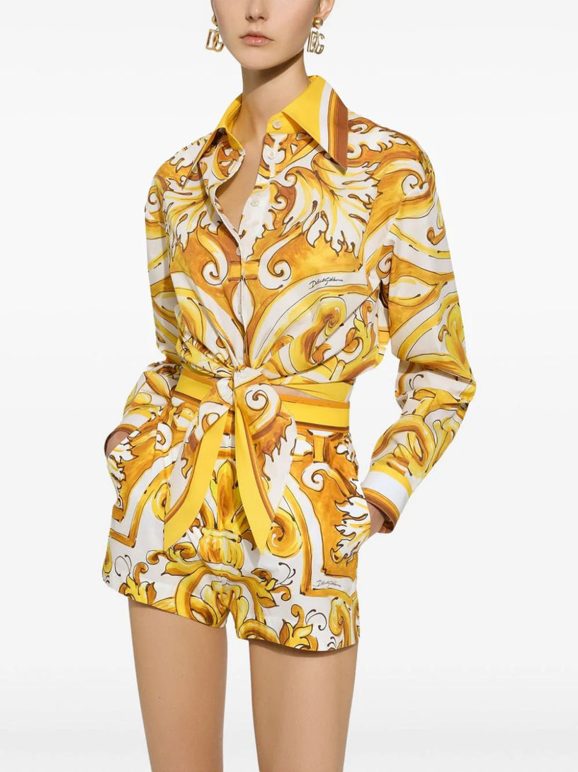 Shirt with majolica print