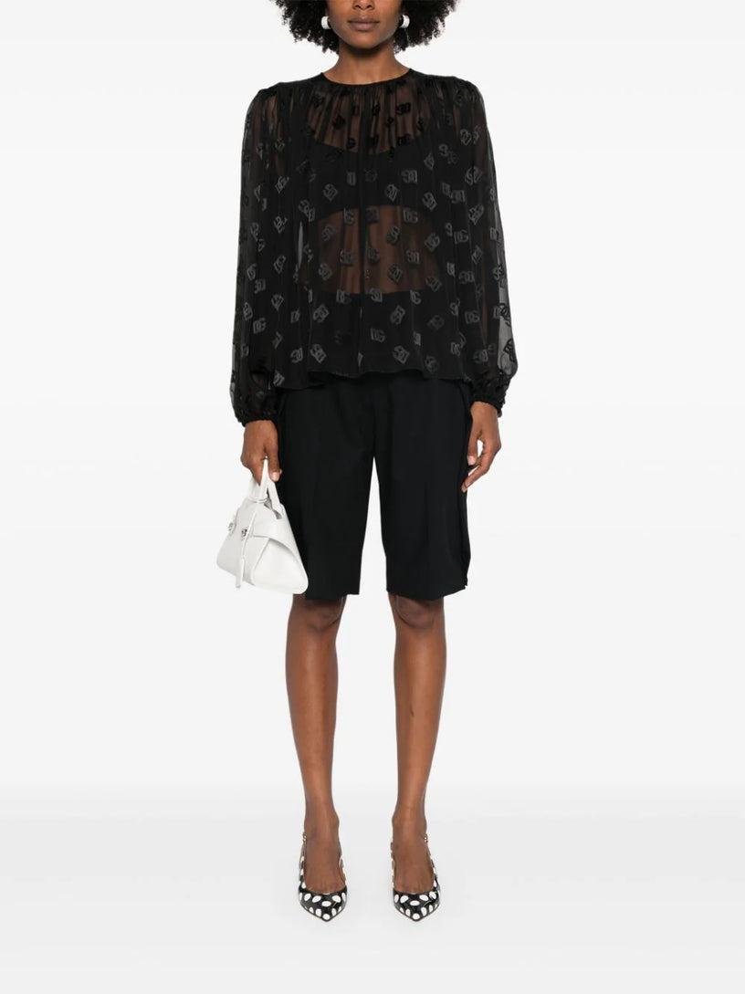 Blouse with DG jacquard logo