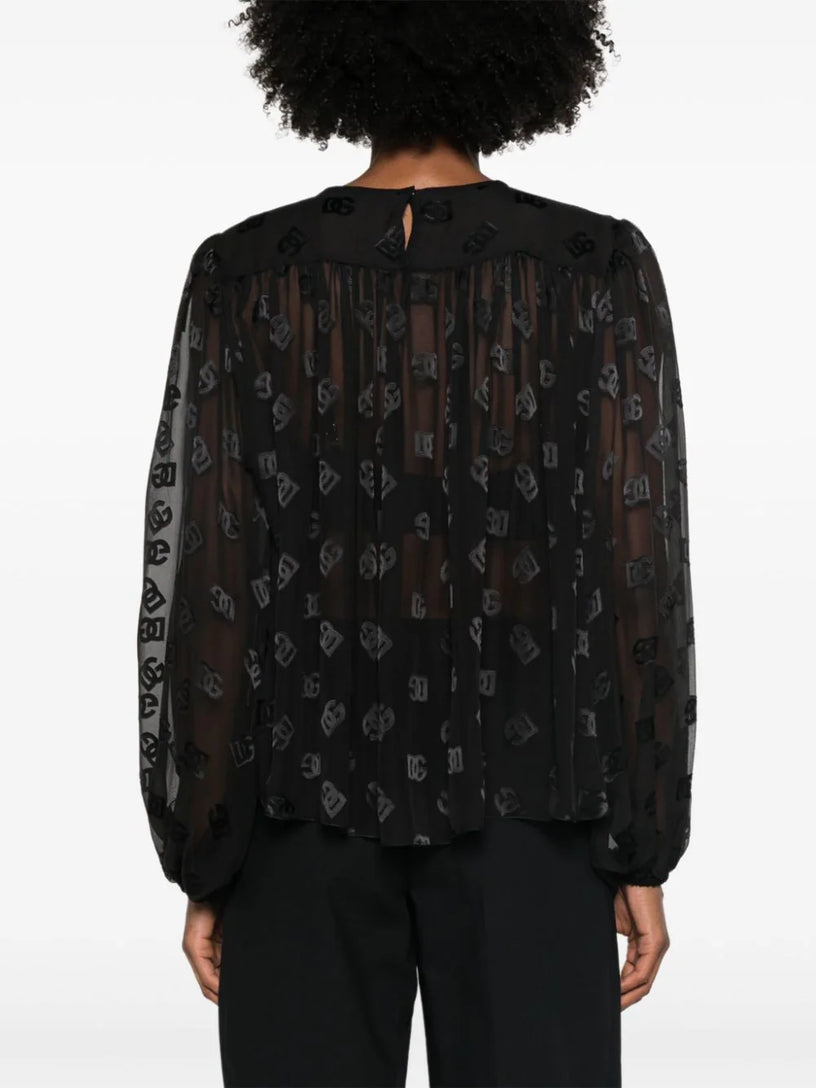 Blouse with DG jacquard logo
