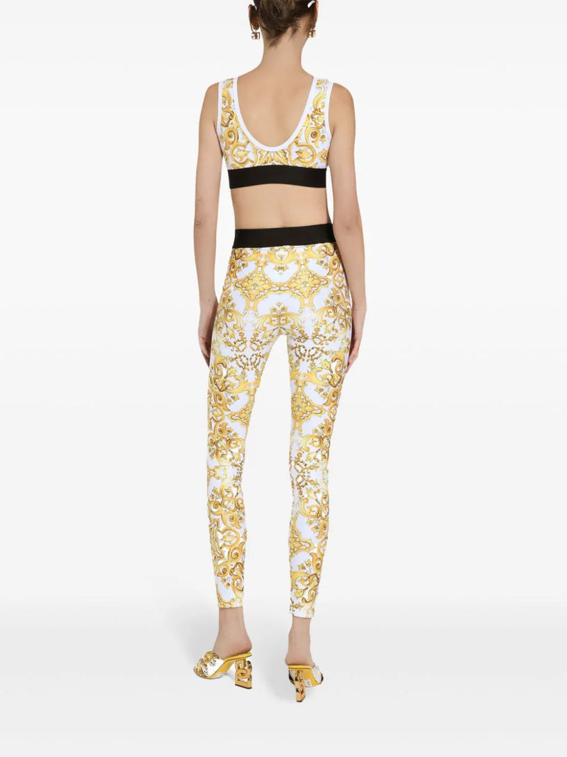 Majolica-print jersey leggings