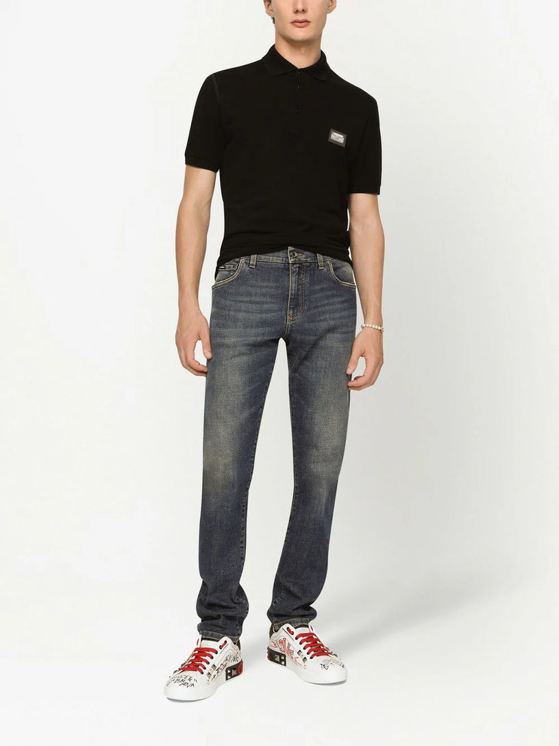 Piqué Polo-Shirt with Branded Tag