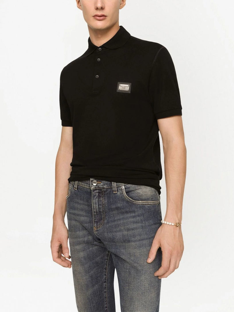 Piqué Polo-Shirt with Branded Tag
