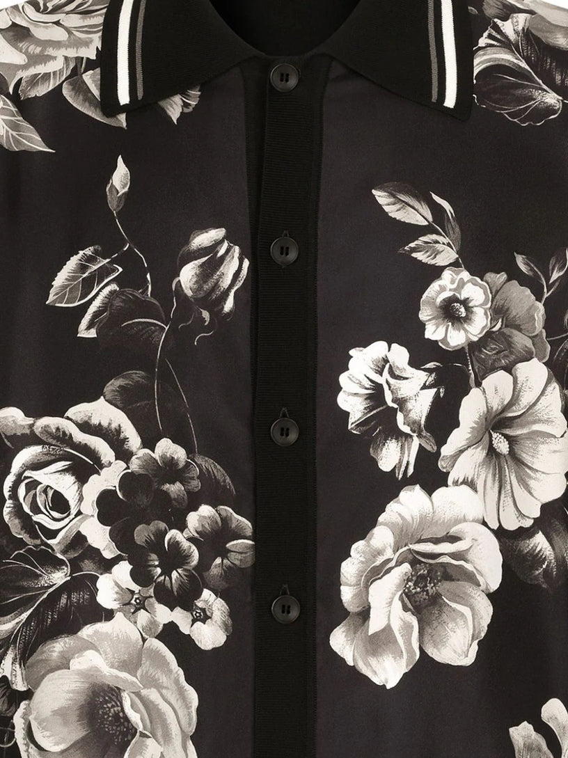Oversized shirt with flower print