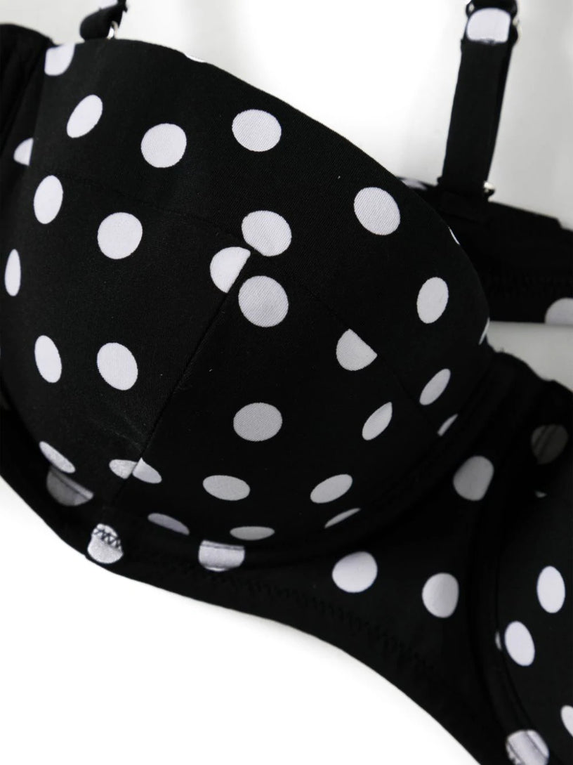 Polka-dot balconette bikini