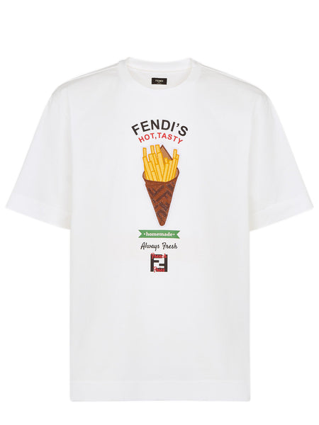 Fendilicious cotton t-shirt FENDI Bianco | Grifo210