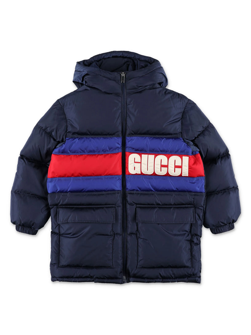 Nylon down jacket with hood