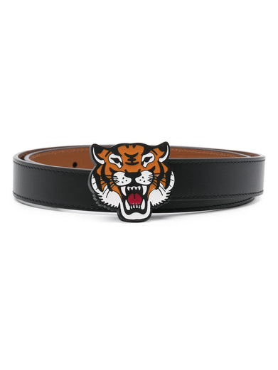 Double face 'Kenzo buckle' belt in leather