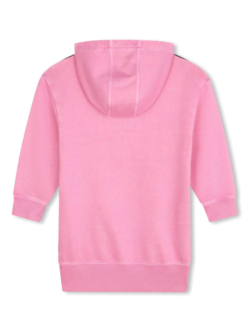 Check-print hoodie dress