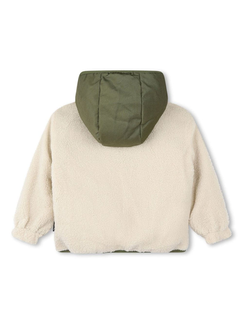 Reversible bomber jacket with print