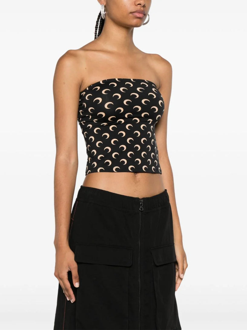 Moon printed second skin tube top